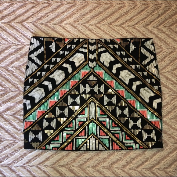 Express Dresses & Skirts - Aztec Sequin mini skirt